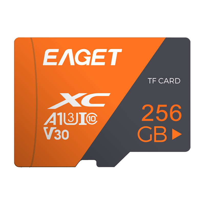 EAGET 256GB TF (MicroSD) Memory Card A1 U3 V30 C10 Enhanced High-Speed Durable Video Surveillance Photography Specialized Card Read Speed 100MB/s