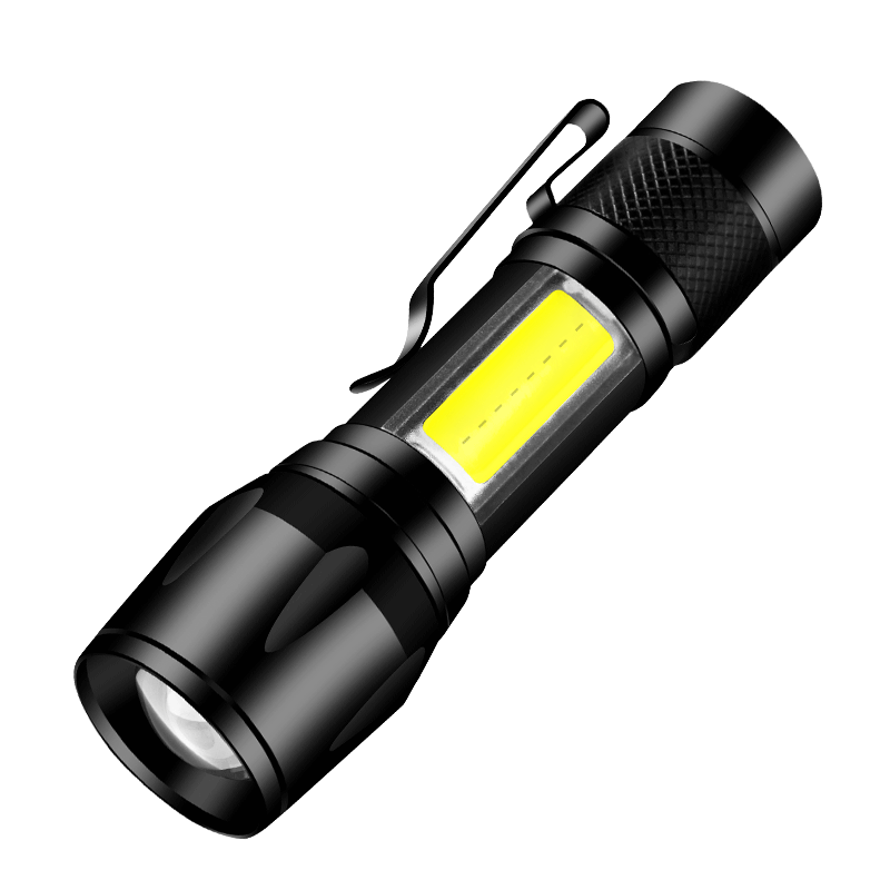 SHENYU Mini Flashlight, High Brightness Long-Range Rechargeable LED Adjustable Focus, Portable Compact COB Work Light for Outdoor And Home Use