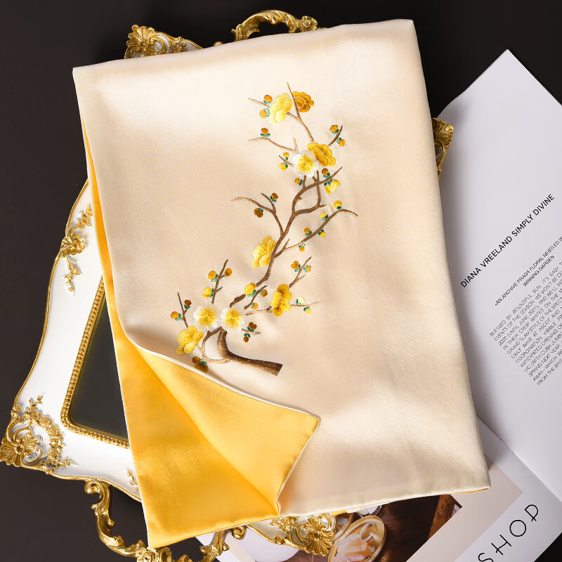 Шелковый шарф Hangsilu Suzhou Embroidery с вышивкой для женщин, зимний шарф из тутового шелка, подарочная коробка высокого класса, подарок на день рождения и праздник для мамы, новогодний подарок