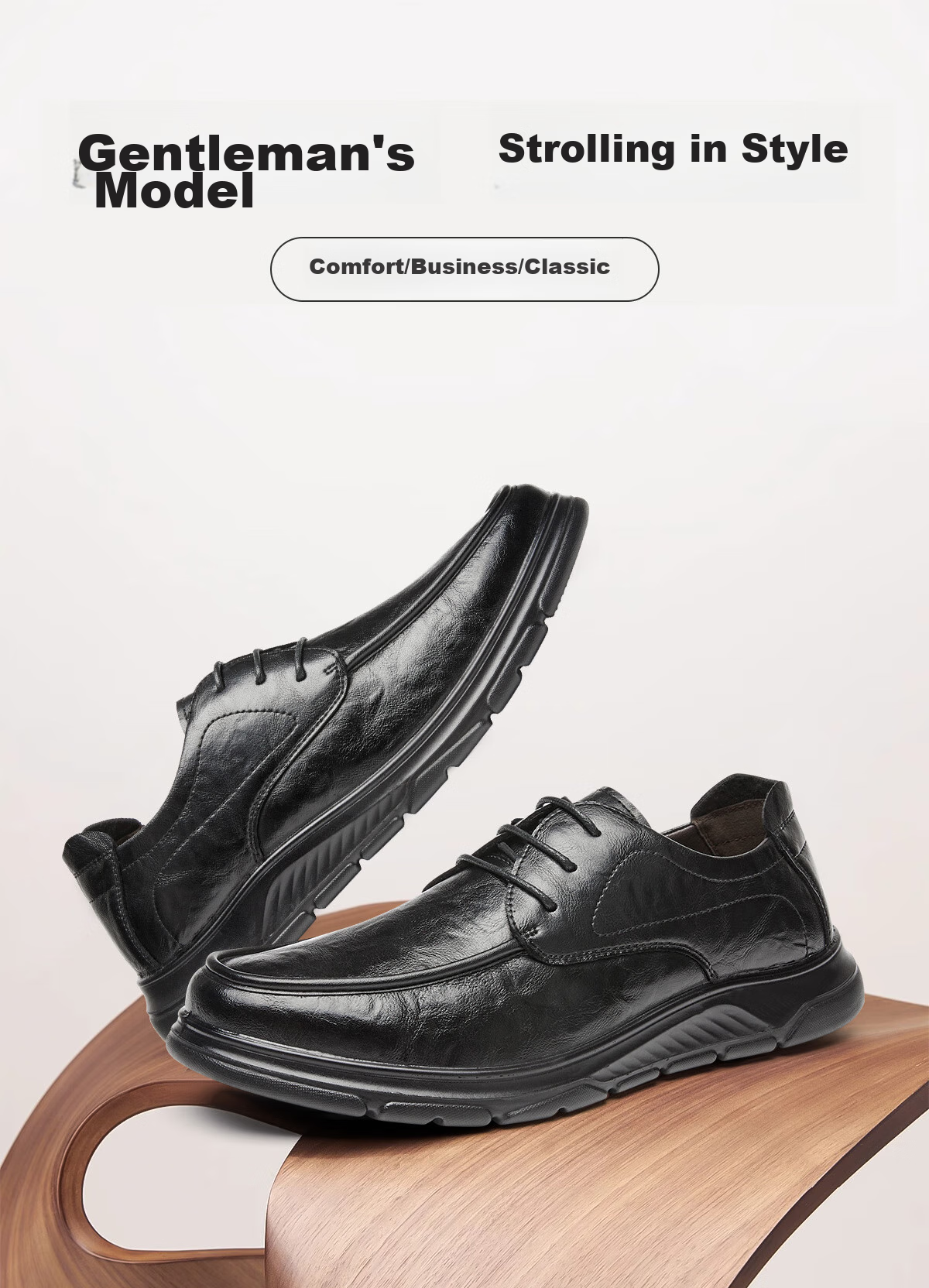 Huili Leather Shoes for Men, Spring And Summer Business Casual Formal Shoes, Comfortable Non-Slip Soft-Soled Work Shoes for Men, 1892 Black Size 44 1