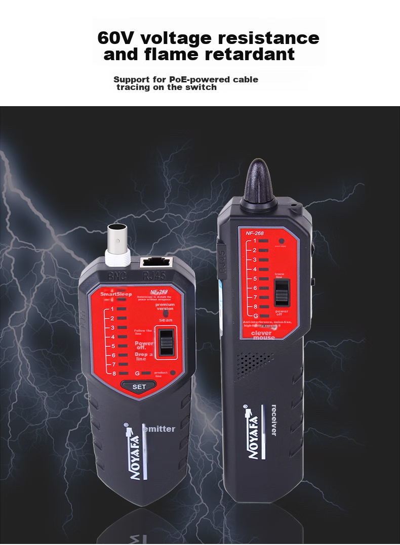 Smart Mouse NF-288 Cable Tracker Line Tester with NCV Function Network Cable Detector and Battery Polarity Tester 7