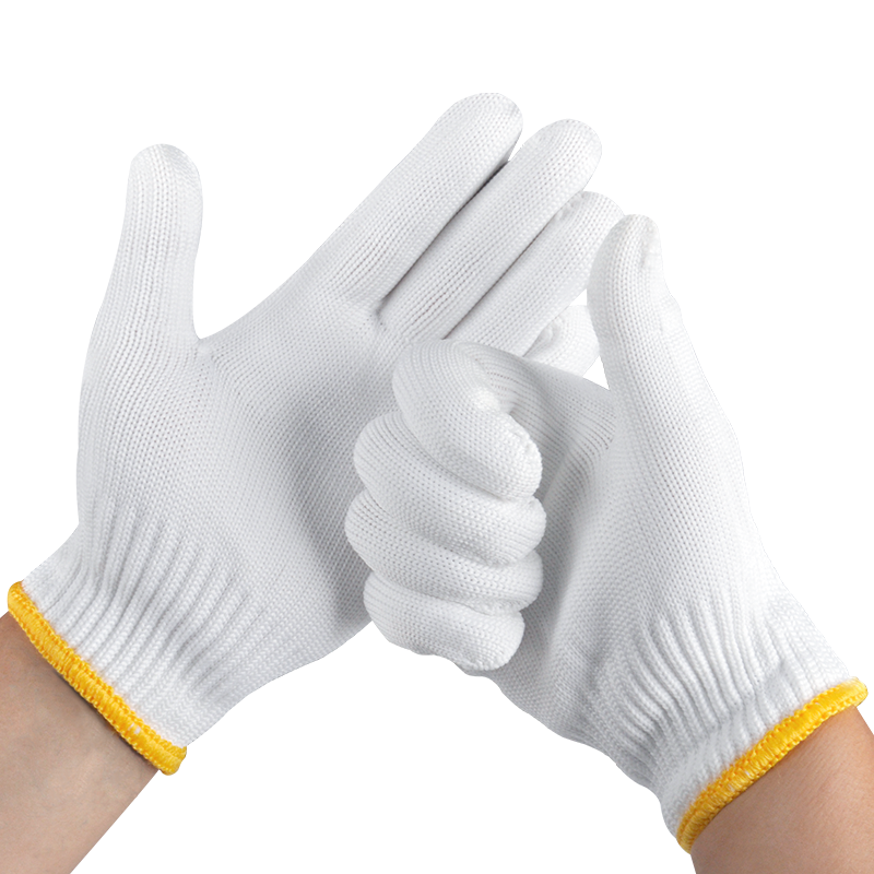 Ams Safety Gloves, Nylon Cord, Non-Slip, Wear-Resistant, Thickened, for Car Repair, Farm Work, Construction Site, Bricklaying, Labor Work, Protective Gear, White, 600N [Genuine Product], 60 Pairs