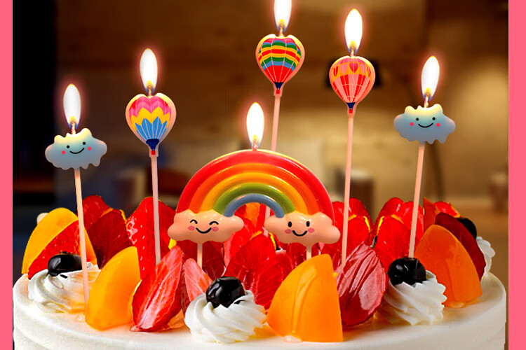 Yanyi Birthday Candles Party Cake Decoration Scene Setup Kids Cartoon Creative Colorful Insert Card Set 12