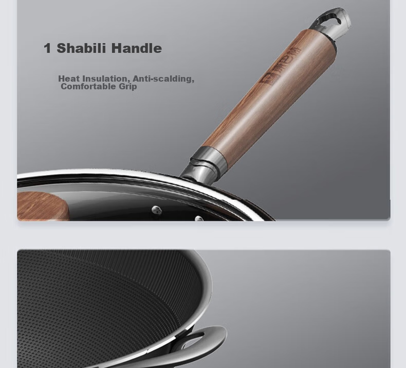 Kobach Wok Iron Pan Non-Stick Frying Pan, Uncoated Bionic Non-Stick Iron Pan, Suitable for Stove, 32cm 28