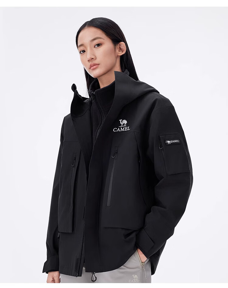 CAMEL Outdoor Jacket Three-In Unisex Coat, Heavy Rain-Resistant Waterproof Windproof Mountaineering Wear A34CA18673 26