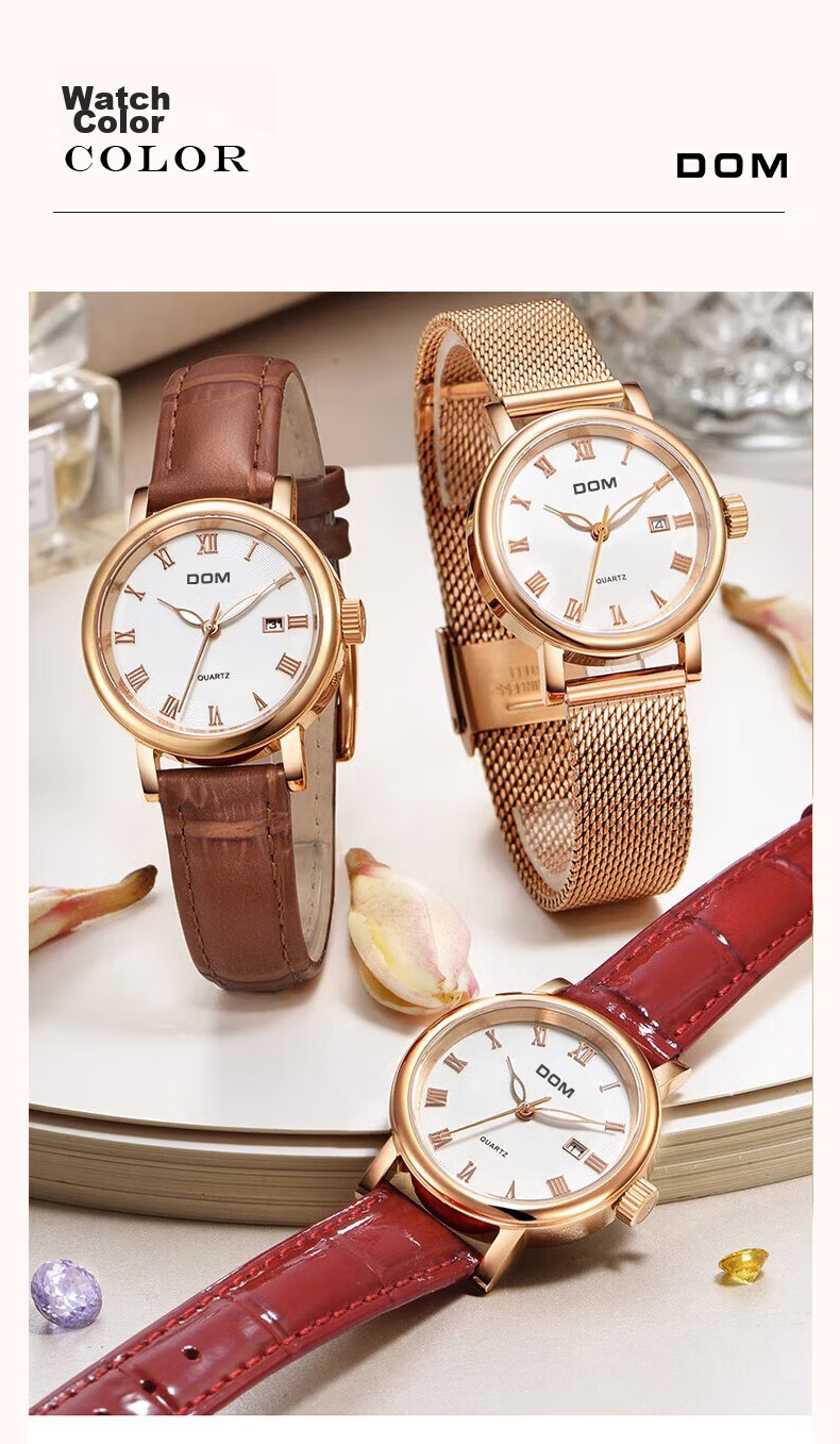 DOM2026 New Brand Watch for Women, Top Ten Famous Watches, Mechanical And Quartz Style, Suitable As Birthday Gift for Female High School Students And Wome 7