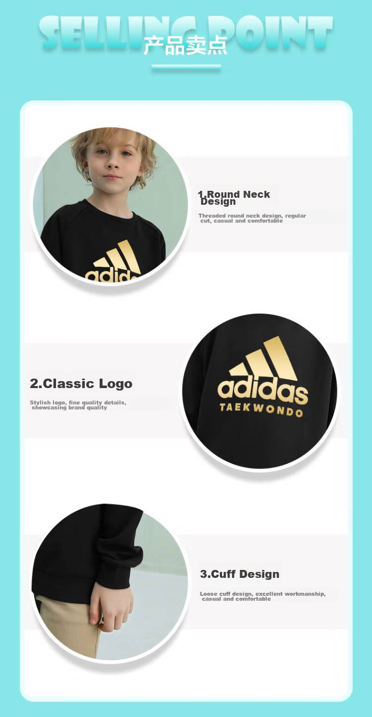 Adidas Children's Wear, Autumn And Winter Inner Layer Sweatshirt Pullover, Long-Sleeve Top ADICLTL19K, Pink/white, Size 128 4