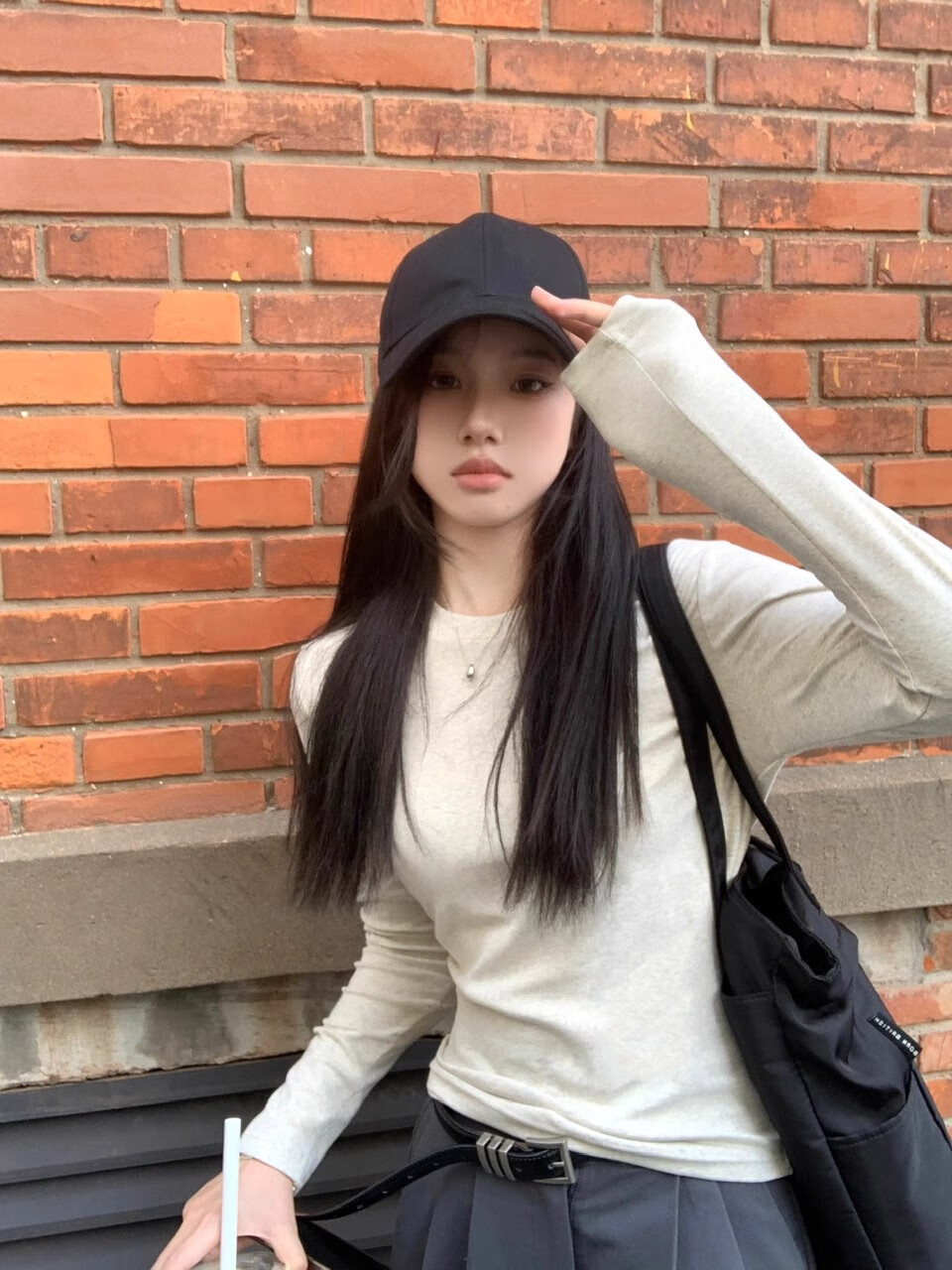 NOMe Long-Sleeve T-Shirt for Women, New Early Autumn Style, Slim-Fit Ribbed Inner Layer, Korean-Style Regular Shoulder Top, White, Size S 2
