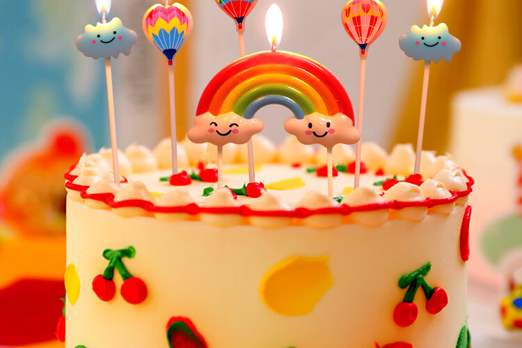 Yanyi Birthday Candles Party Cake Decoration Scene Setup Kids Cartoon Creative Colorful Insert Card Set 16
