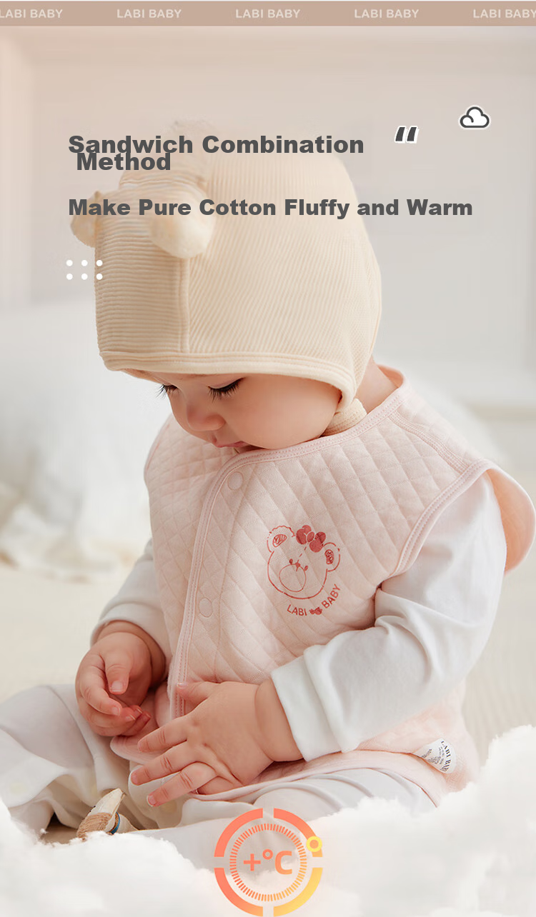 Labi Baby Children's Vest with Full Opening, Baby Waistcoat Spring And Autumn Boys And Girls Home Warm Vest, Khaki 110 4