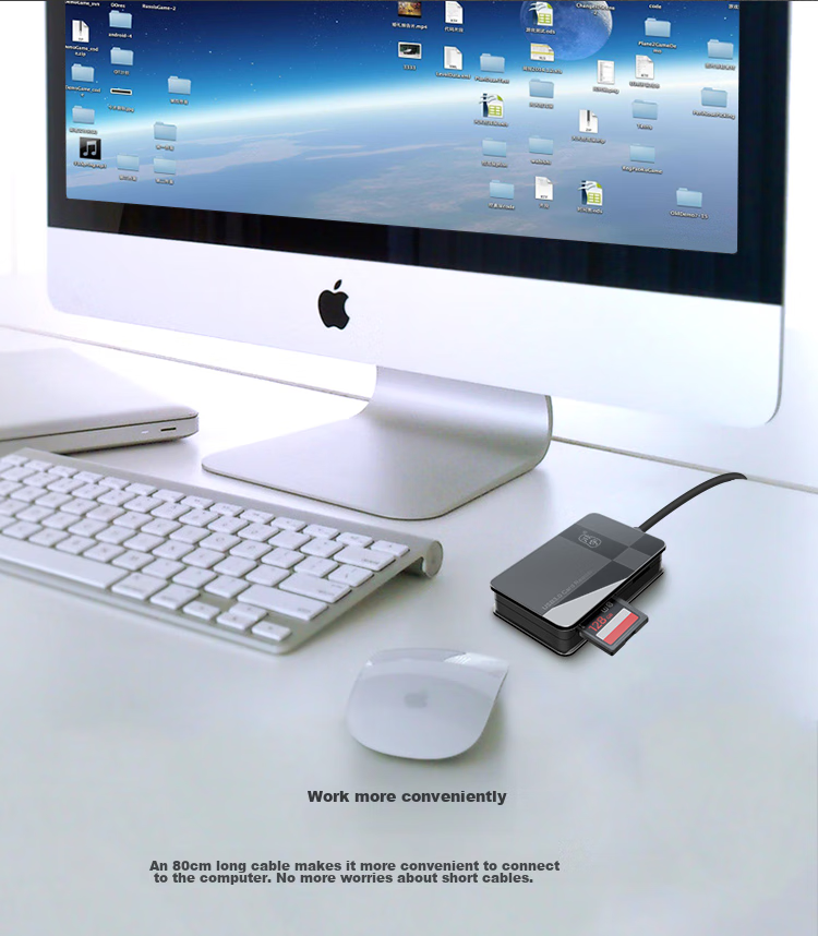 Chuanyu USB3.0, 80cm Cable Length, TF/SD/CF/MS Card Multi-Function All-In High-Speed Card Reader, for DSLR Cameras, Smartphones, Dash Cams, Memory Cards 9