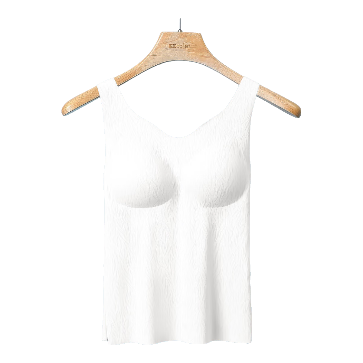 Hodo [With Chest Pads] Ice Silk Jacquard Tank Top for Women, Base Layer, Can Be Worn As Outerwear, Breathable, No Bra Needed, Elegant White 170/95