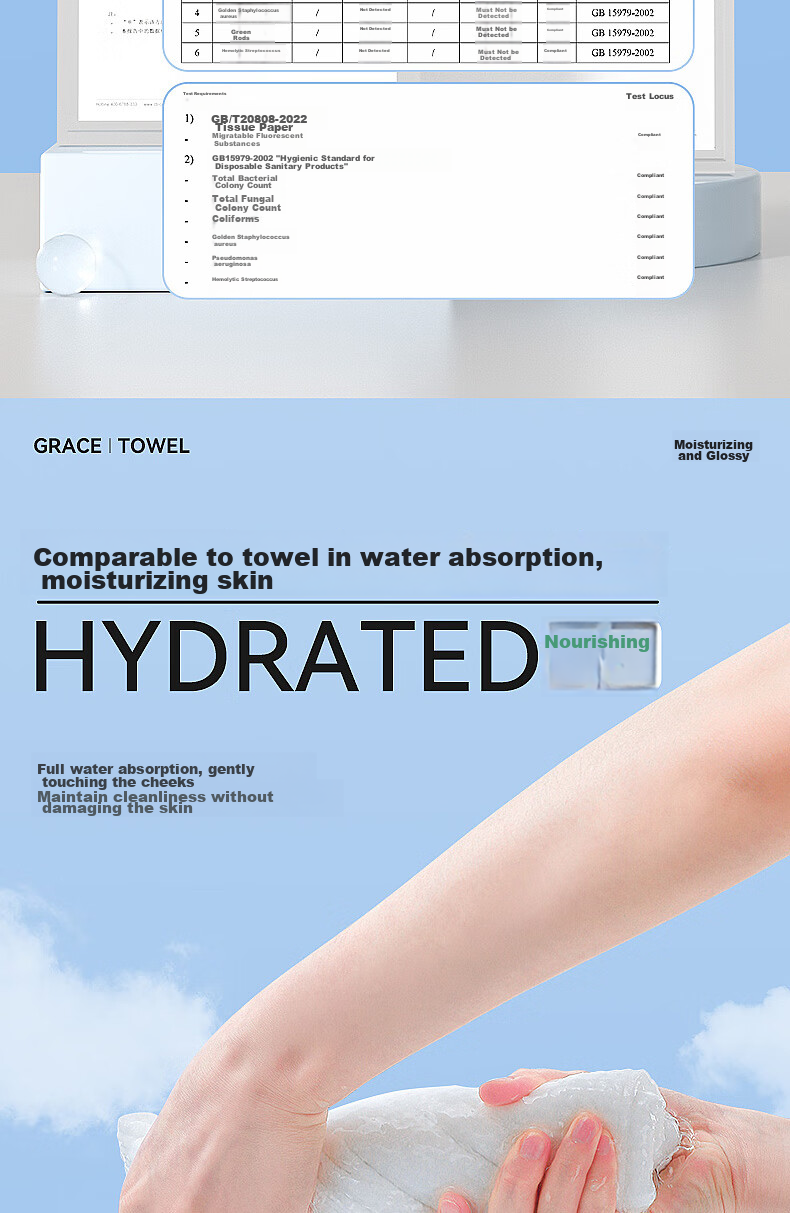 Grace Compressed Towels, Thick Disposable Face Wipes, Portable for Travel, Business Trips, Outdoor Activities, Hotel Use, 60 Pieces Per Pack 7