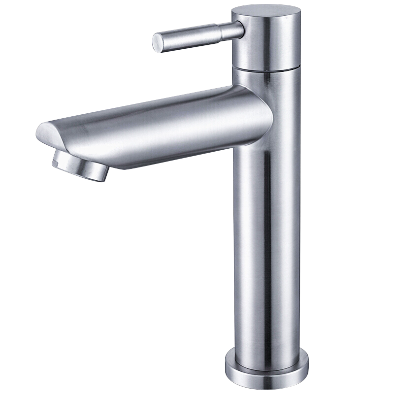 KEGOO K01035 Single Cold Water Faucet for Basin, Washbasin, Bathroom Tap, 304 Stainless Steel, without Inlet Pipe