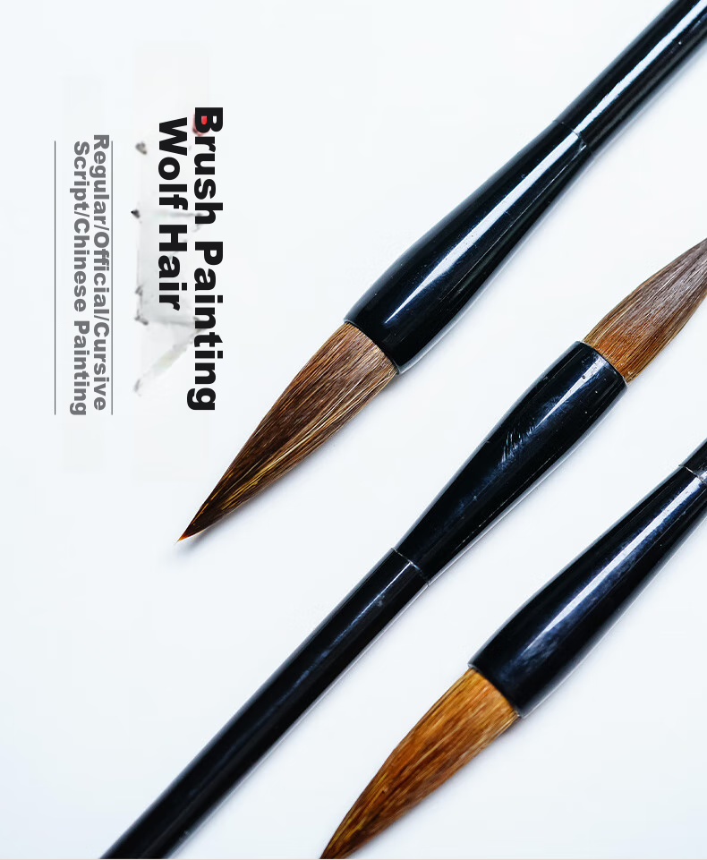 Rongbaozhai Wolf Hair Brush Set Soft Brushes for Calligraphy Practice in Large, Medium, And Small Regular Script. Four Treasures of The Study for Calligraphy And Chinese Painting. Copybooks for Adults, Beginners, Students. Wolf Hair Calligraphy And Painting Brushes 1