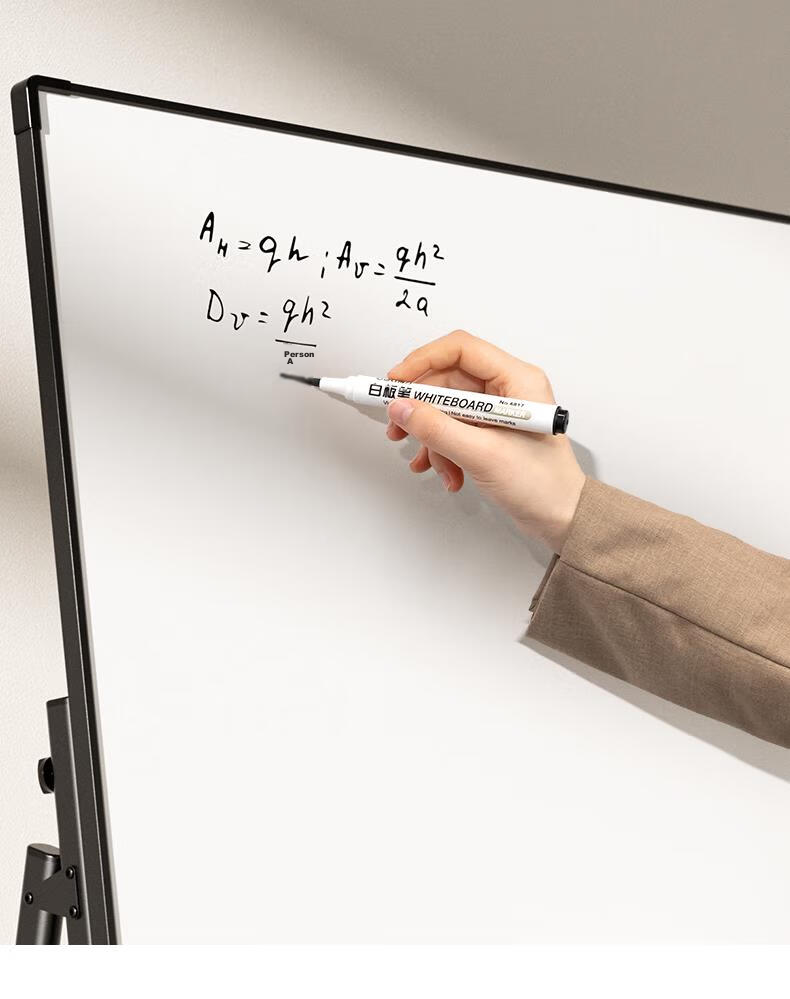 Deli Frameless Whiteboard 180*90cm, A-Type Frame with Magnetic Office Meeting Whiteboard, Frame-Style Writing Board, Includes Eraser, Whiteboard Markers, Magnetic Pins, 8786 6