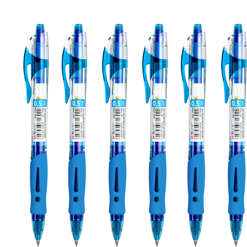 M&G Stationery GP1008 Retractable Gel Pen, Student 0.5mm Signature Pen, Business Bullet Tip Pen, Doctor Prescription Pen, Office Supplies, Blue, 12 Pens/box