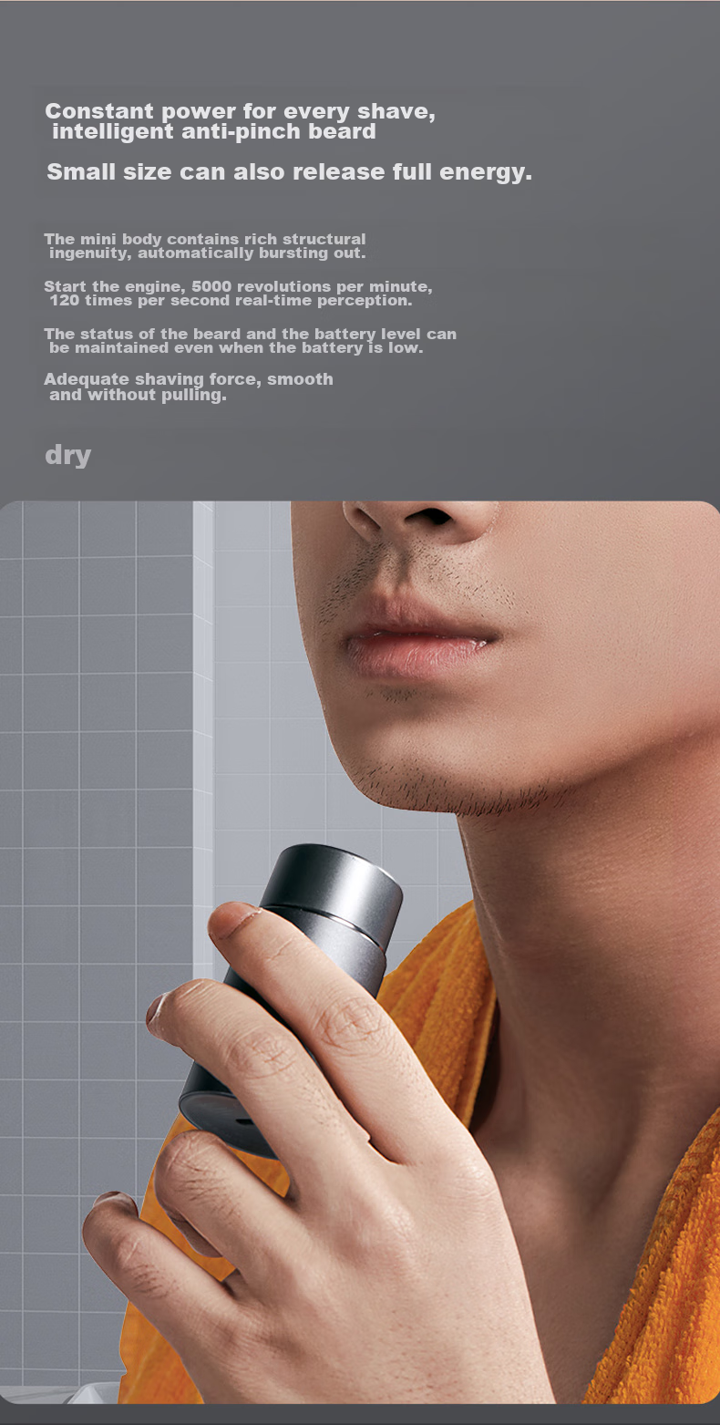 Showsee Electric Smart Sensor Portable Shaver, Fully Washable Razor, Gift for Father Or Boyfriend, Birthday Or Valentine's Day Present, F101-GY 17