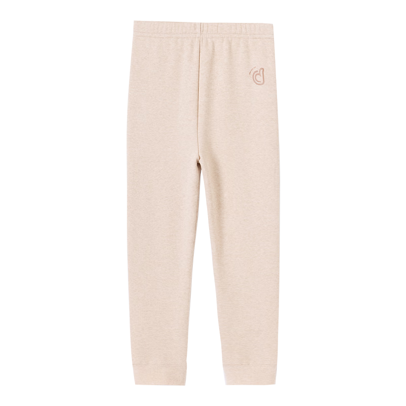 Dingguagua Children's Thermal Pants Single Pack Fleece Lined Thickened Natural Colored Cotton Boys Autumn Long Johns 120