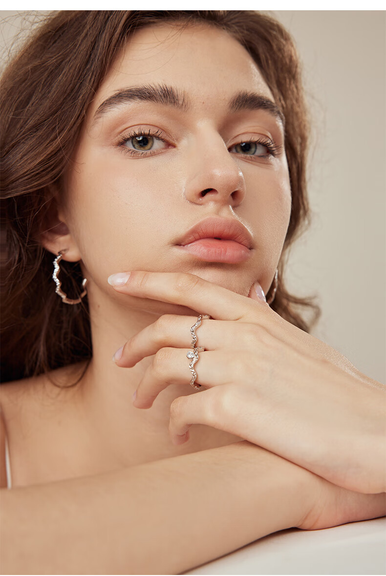 Arsis Qingjing Wave Light Ring Set for Women, Original Design, Open Ring Finger Ring, Versatile Birthday Gift for Girlfriend 3