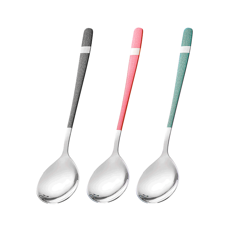 Guangyi 316L Stainless Steel Individual Serving Spoons, Household Dining Spoons, Soup Spoons, Round Bottom Large Serving Spoons, Set of 3 GY7869