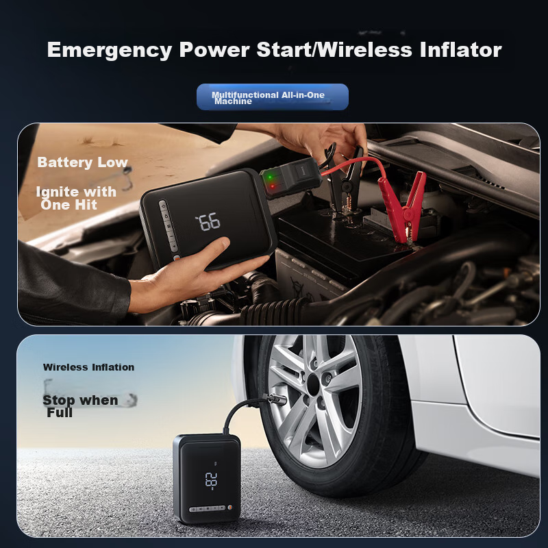 Baseus Car Emergency Jump Starter Air Pump Combo, Suitable for Xiaomi SU7 Car Storage And Power Bank