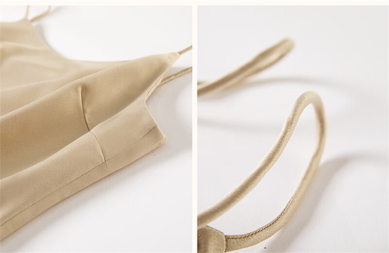 Dme [Nijin Suiyue] Summer Shiny Satin Elegant V-Neck Slimming X-Shaped Spaghetti Strap Dress, Mid-Length for Wome 9
