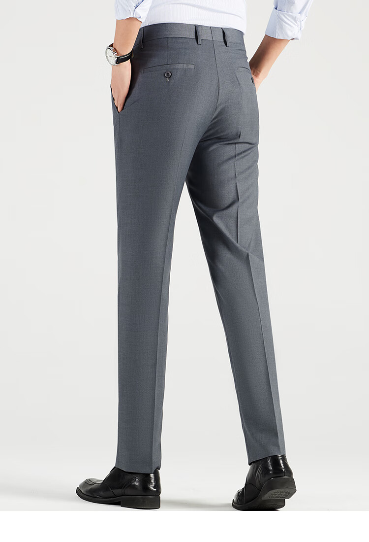 ROMON [Wrinkle-Resistant And No-Iron] Lightweight Dress Pants for Men, Casual Business Straight-Leg Trousers for Young And Middle-Aged Men, Dad's Long Pants 9