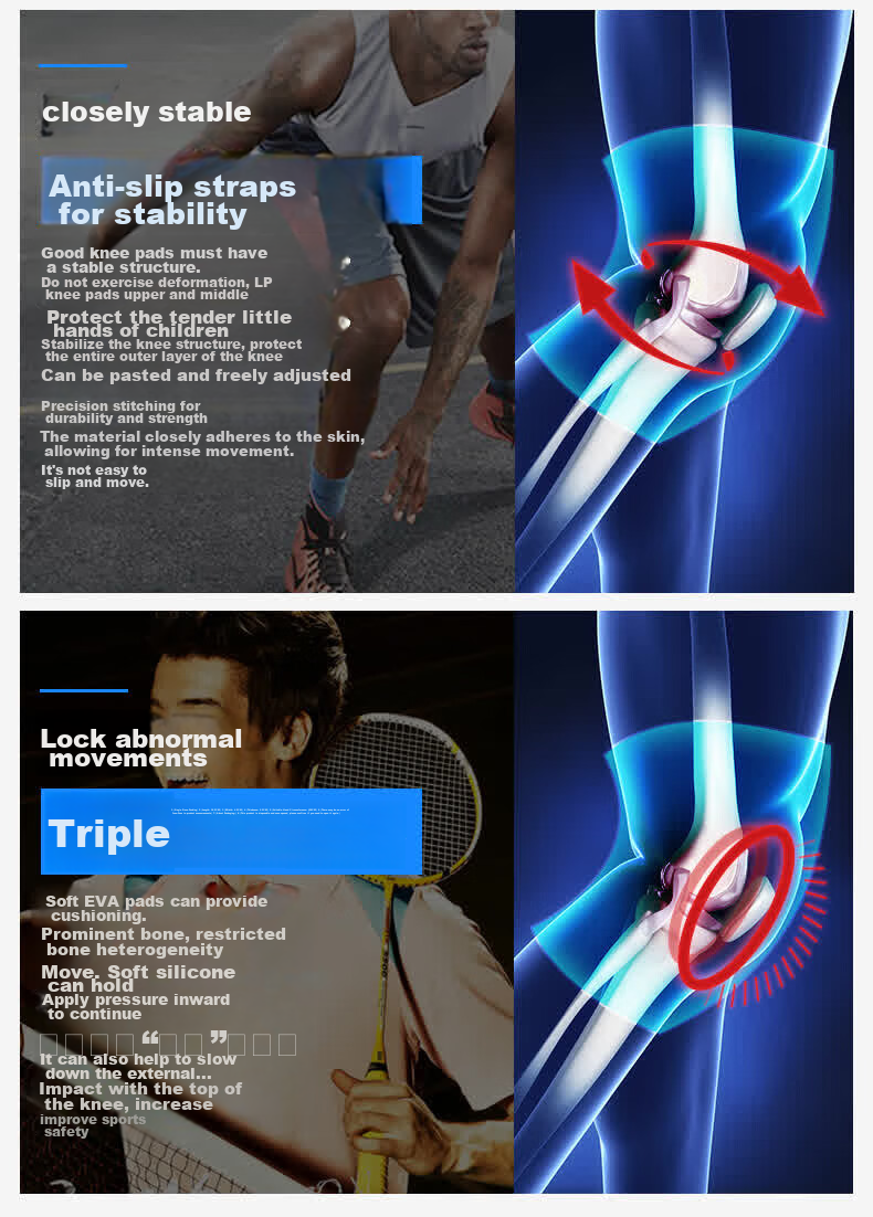LP 788CN Breathable Upgraded Sports Knee Pads for Running, Badminton, Cycling, Meniscus Protection, Large Size, Two Pieces 5