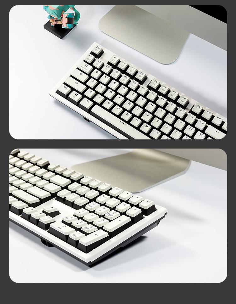Hyeku X5 Pro Wireless Bluetooth Wired Tri-Mode Keyboard, Five-Port Hot-Swappable, 108 Keys, PBT Keycaps, Black Forest Mousse, Kailh BOX, Lava Gold Switches 25
