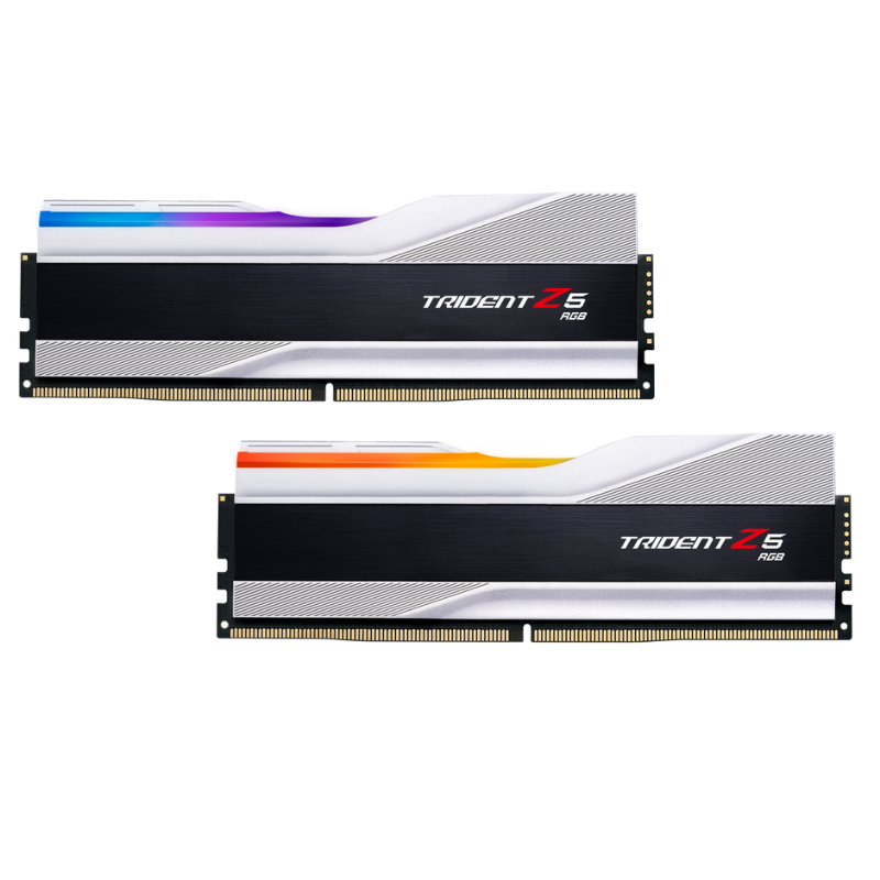 G.SKILL, 64GB (32G X 2) Kit, DDR5 6000MHz, Desktop Memory Module - Trident Z RGB Light Bar (Tech Silver), C30