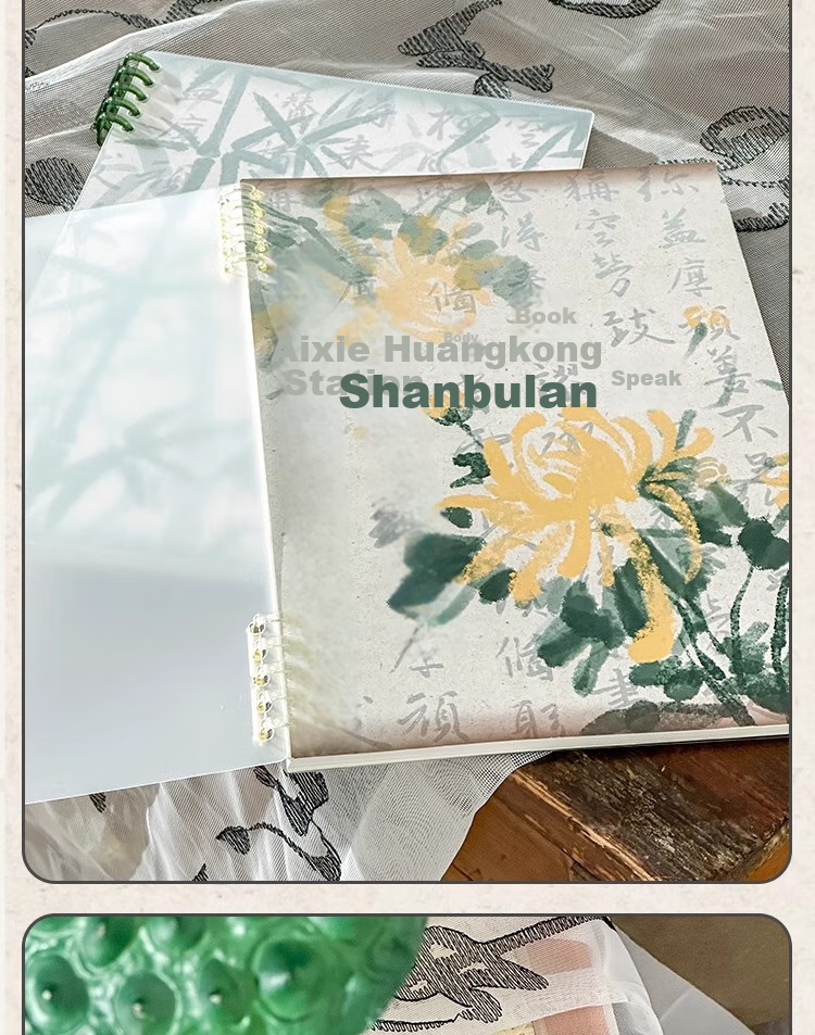 Sannianerban Chinese Style B5/60 Sheets Lined Comfortable Loose-Leaf Notebook Detachable Vintage-Style High-Quality Journal for Students' Diary And Error Correction Spiral Notebook Plum 13