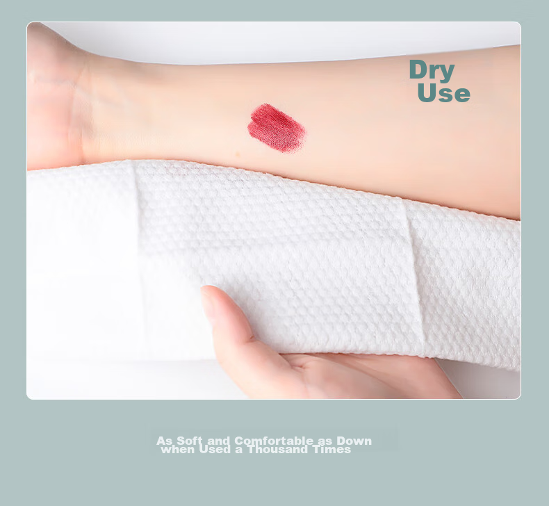 Grace Disposable Face Towels, Thick Pearl Texture, 3-Pack, for Adults And Children, Cleansing Wipes, Makeup Remover, Roll-Up Cotton Soft Towels 10