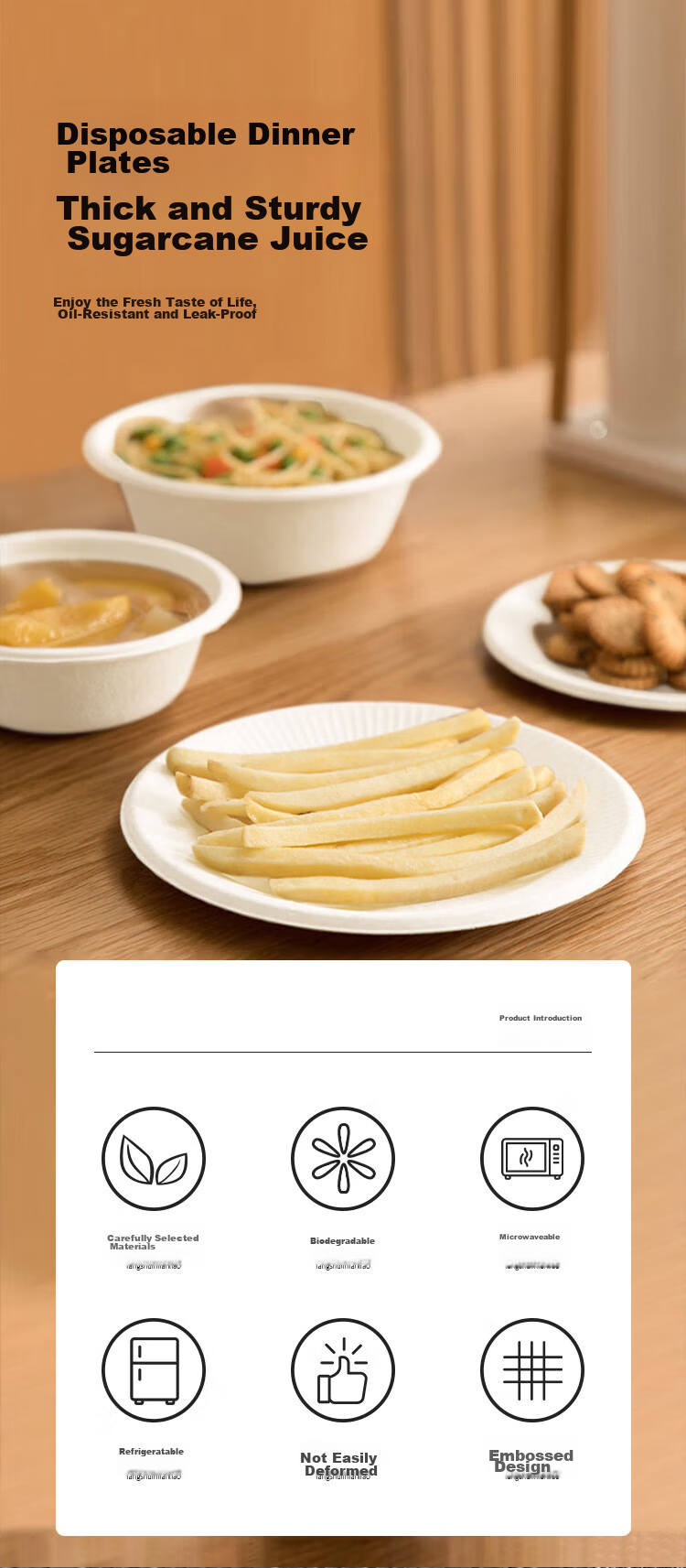 Xingfang Disposable Plates [6 Inches * 50 Pieces], Biodegradable Paper Plates, Cake Plates, Handmade Plates, Picnic Plates, Supplies 1