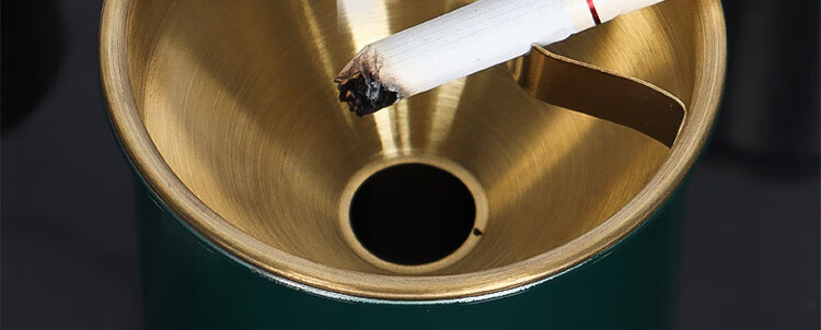 Jidukongjian Thickened Windproof And Ash-Proof Stainless Steel Ashtray, Home Office Desk Decoration, Dark Gree 9