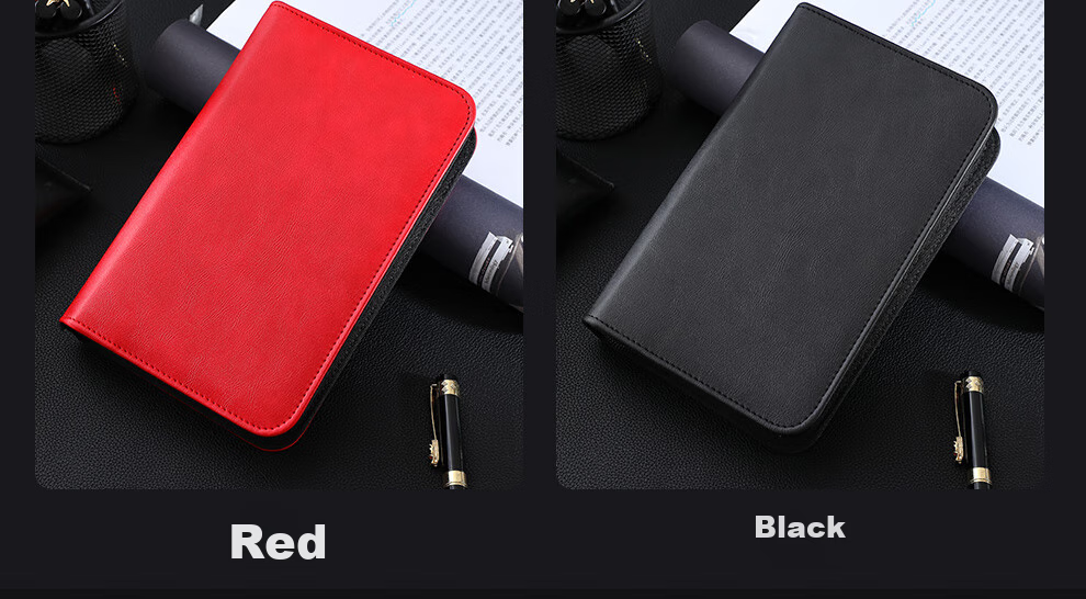 Jiaranheng A6 Business Loose-Leaf Notebook, Multifunctional Zipper Notebook, Detachable And Replaceable Inner Pages, Simple Meeting Record Book, Work Diary, Customizable, Black 7