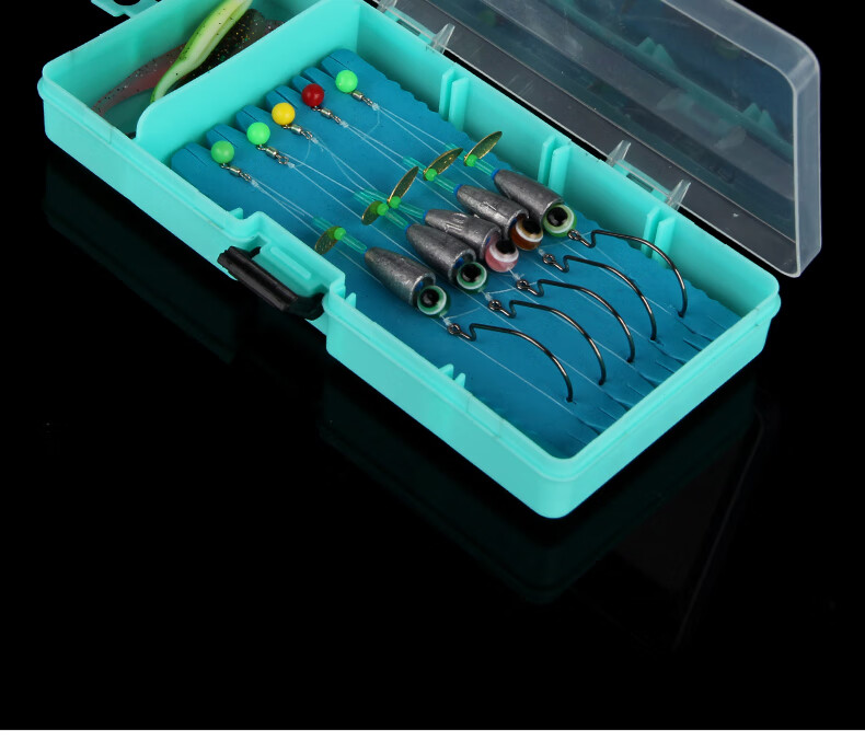 Erciyuan Lure Fishing Rig, Pre-Tied with Line, T-Shaped Soft Bait, Bullet Lead, Curved Handle Hook Combination Bait, Anti-Snagging, for Bass And Mandarin Fish, Lure Fishing Set, 5g Bullet Lead + #4 Curved Handle Hook 24