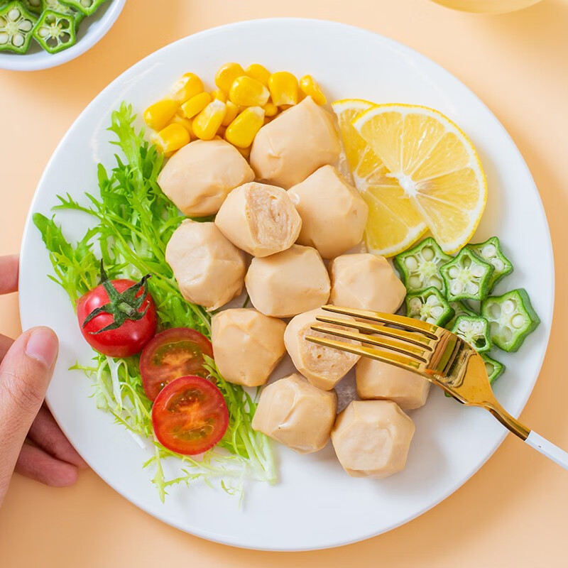 云山半即食鸡胸肉丸原味60g*5袋 独立包装 低脂肪高蛋白健身代餐零食