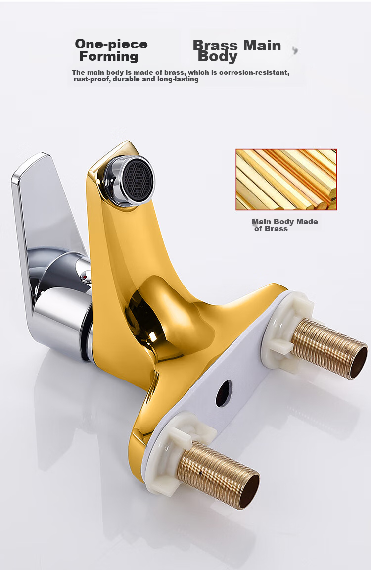 Larsd Double-Hole Basin Faucet, Copper Body Hot And Cold Washbasin Sink Bathroom Cabinet Washbasin Faucet LD5122 5