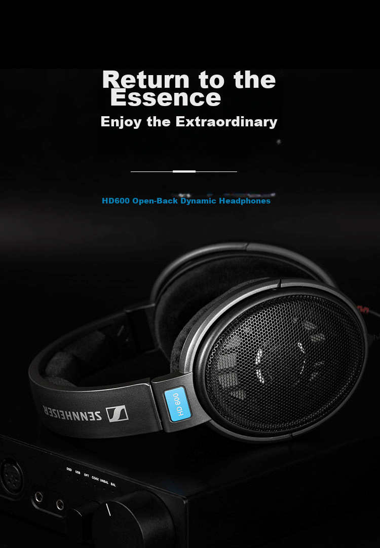 Sennheiser HD600 Over-Ear High-Fidelity HIFI Headphones, Open-Back Wired Gaming Headphones, Gift 1