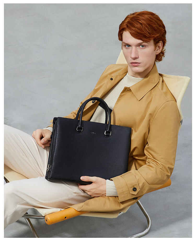 Goldlion Briefcase, Business Handbag, Cowhide Men's Bag, Laptop Bag, Large Capacity Business Bag, Birthday Gift 5