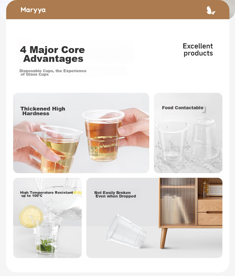 MARYYA Disposable Cups, Aviation Cups, 200ml*50 Pieces, Space Cups, Food-Grade Cups for Drinks, Juice, Tea And Water 2