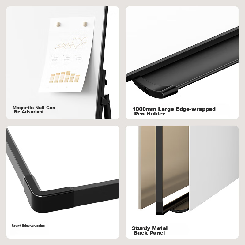 Deli Frameless Whiteboard 180*90cm, A-Type Frame with Magnetic Office Meeting Whiteboard, Frame-Style Writing Board, Includes Eraser, Whiteboard Markers, Magnetic Pins, 8786