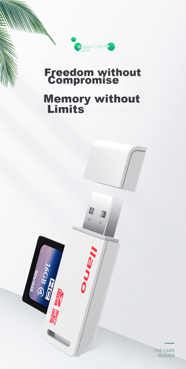Llano Card Reader, Multi-Function SD/TF Card Reader, Multifunctional Camera And Phone Card Reader, Micro SD Card Reader, Two-I 2