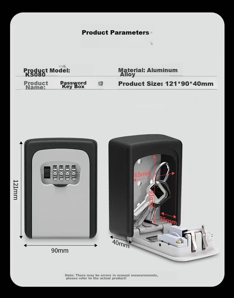 Biaokang Metal Password Key Box, Renovation Peephole Key Management Box, Anti-Theft Key Safe, Outdoor Wall-Mounted Anti-Smashing Key Box 5