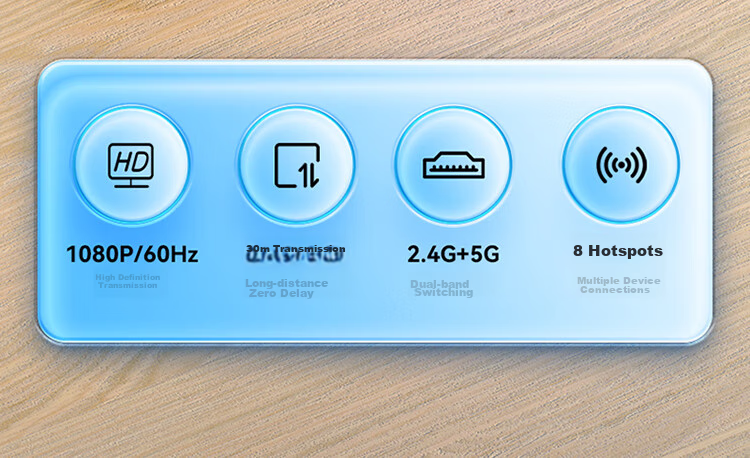 Shengwei HDMI Enterprise-Grade Wireless Screen Mirroring Device, High-Definition Conference Sharing, Laptop to Projector TV Transmitter, Point-To 30 Meters, DHD005AB 3