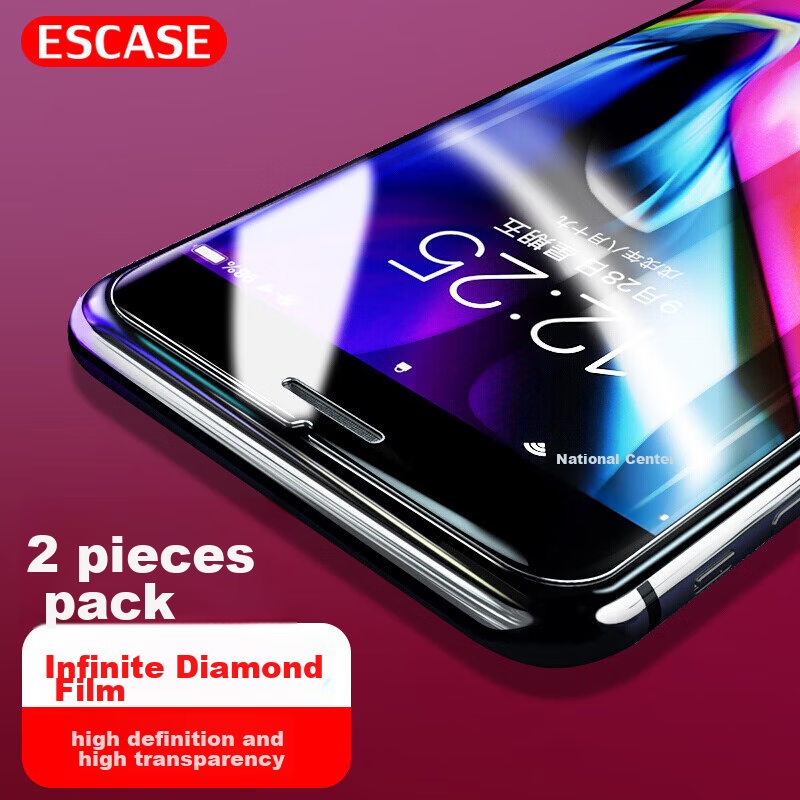 ESCASE [Two Pieces] IPhone 8/7/6s/6 Tempered Glass Screen Protector, Non-Full Coverage, HD Glass Phone Film, Front Protective Film