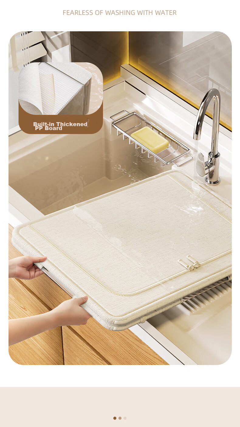Bangnimeijia Tianshan Cotton And Linen Antibacterial Clothing Storage Box, Foldable Wardrobe Organizer for Clothes And Quilts, Cream Color, 66L 12