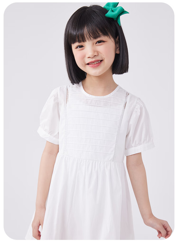 QQ DUCK Girls' Dress, Children's Summer Princess Dress, Youth Skirt, Gift for Holidays And Performances, Formal Dress, White 11