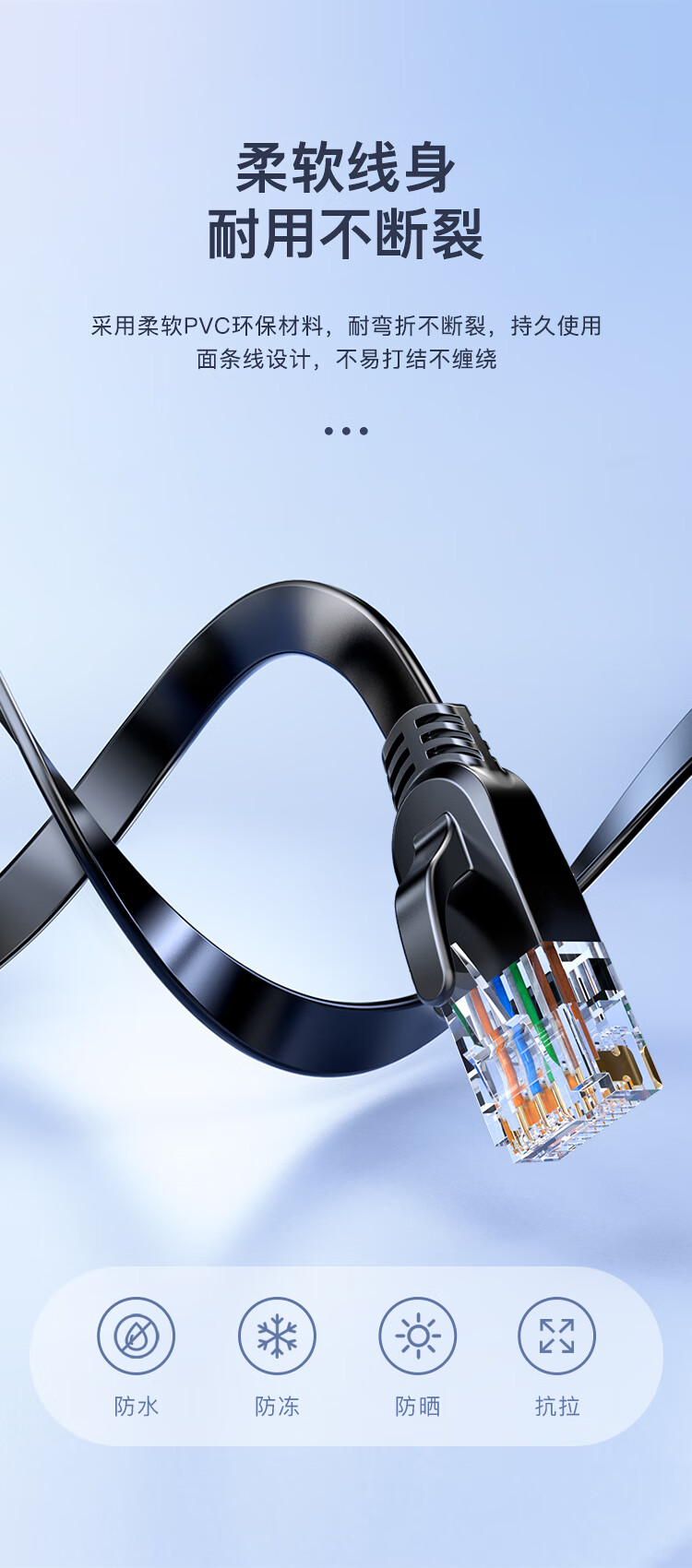 BIAZE Cat6 Flat Ethernet Cable, 0.15 Meter Ultra-Short, Gigabit Oxygen-Free Copper Network Cable, Computer Broadband Home Surveillance Network Connection Patch Cord 11